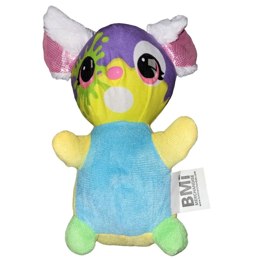 BMI Merchandise Rabbit Paint Splatter Yellow Purple Plush Stuffed Animal Toy